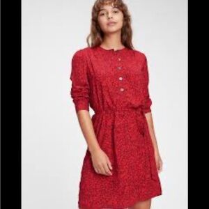 50%off w♥️ Closet cleanout Gap Cherry red print midi dress Med 0331